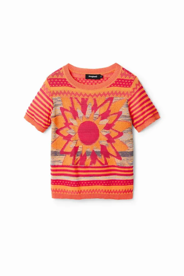 Women Tshirts Desigual Knit Flower Tshirt