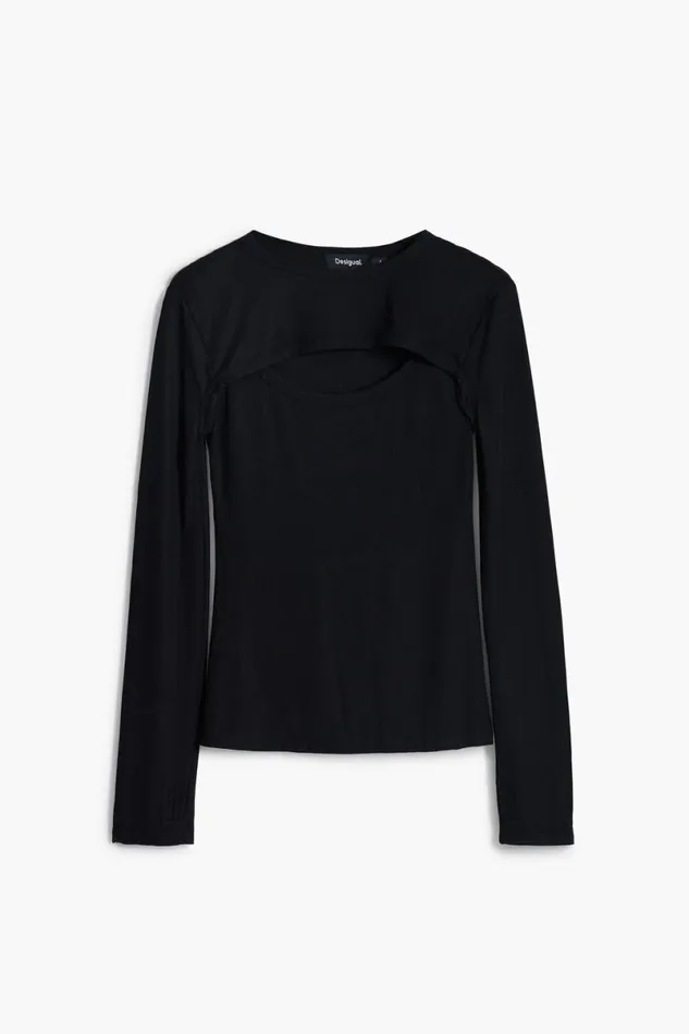 Women Tshirts Desigual Maitrepierre Cutout Neckline Tshirt