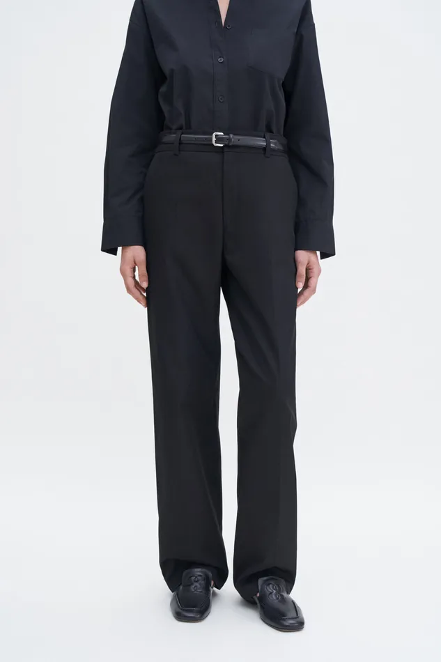 Women Tailored Cotton Trousers Black Trousers filippak