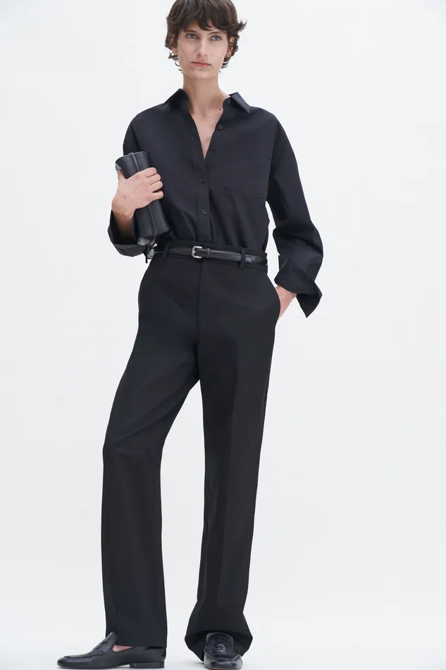 Women Tailored Cotton Trousers Black Trousers filippak Women Tailored Cotton Trousers Black Trousers filippak