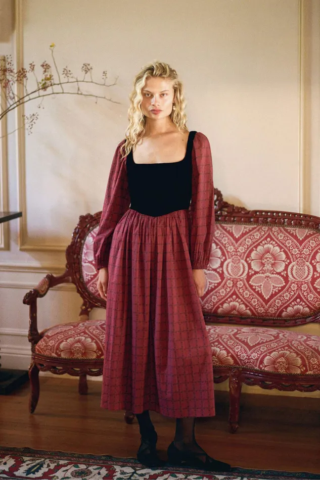 Women The Arielle Dress Crimson Trellis Dresses Christy Dawn