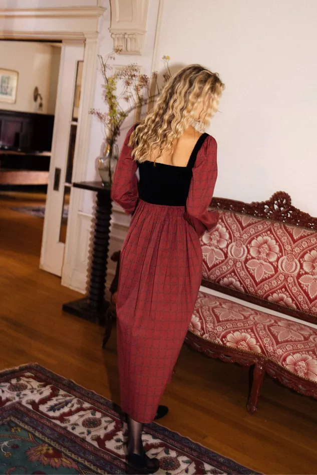 Women The Arielle Dress Crimson Trellis Dresses Christy Dawn Women The Arielle Dress Crimson Trellis Dresses Christy Dawn