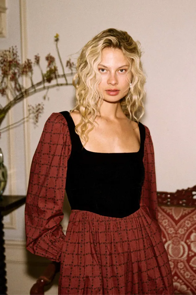 Women The Arielle Dress Crimson Trellis Dresses Christy Dawn Women The Arielle Dress Crimson Trellis Dresses Christy Dawn