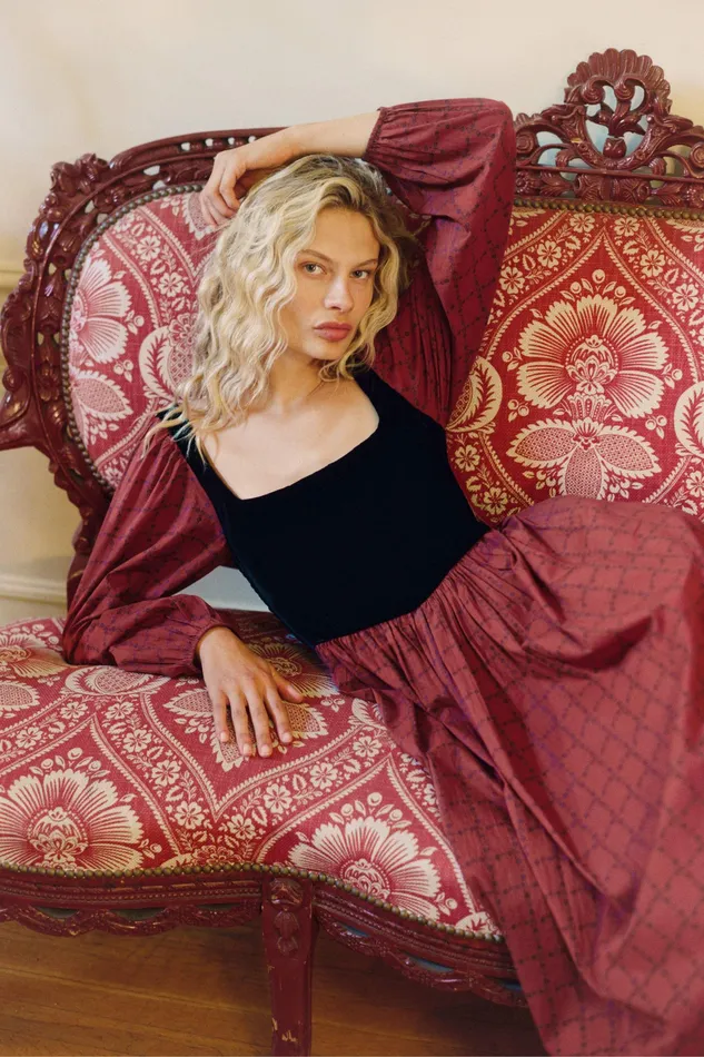 Women The Arielle Dress Crimson Trellis Dresses Christy Dawn Women The Arielle Dress Crimson Trellis Dresses Christy Dawn