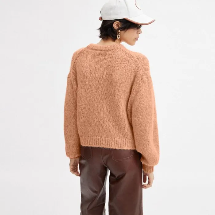 Women Tonal Braided Seasonal Sweater Pinkmulti Coach Tops