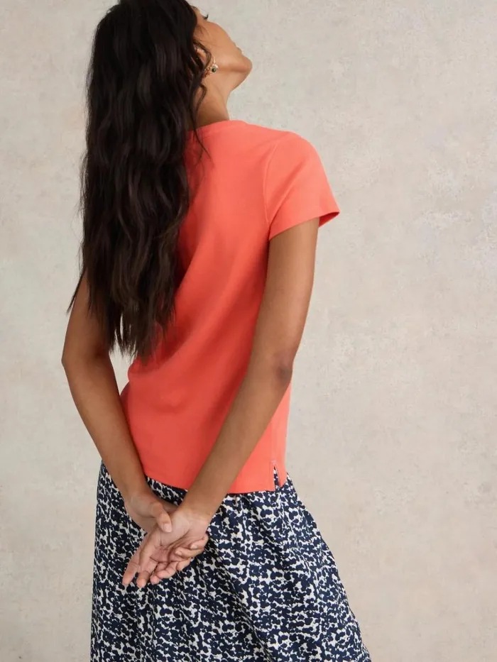 Women TOPS and TEES White Stuff AIDA TEE Mid Orange Women TOPS and TEES White Stuff AIDA TEE Mid Orange