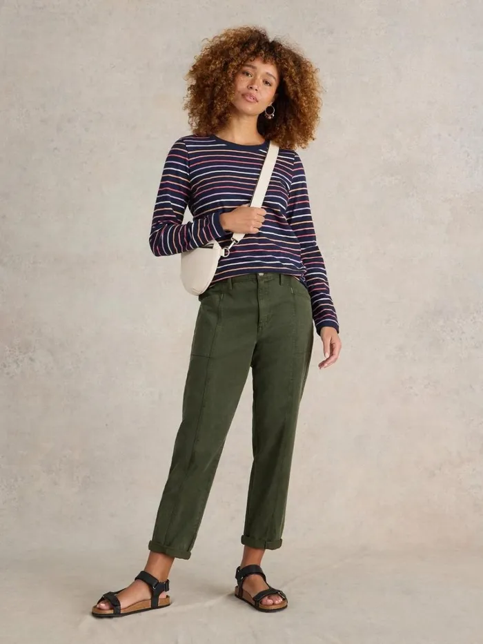 Women TOPS and TEES White Stuff CLARA STRIPE LS TEE Navy Multi