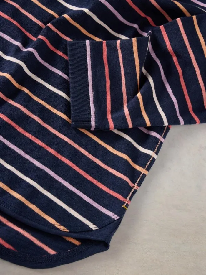 Women TOPS and TEES White Stuff CLARA STRIPE LS TEE Navy Multi