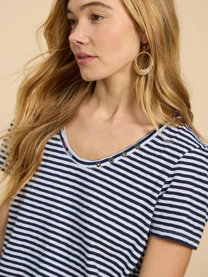 Women TOPS and TEES White Stuff NADIA SS SCOOP NECK TEE White Multi