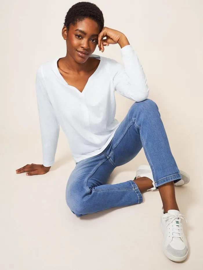 Women TOPS and TEES White Stuff Nelly LS Tee Brilliant White