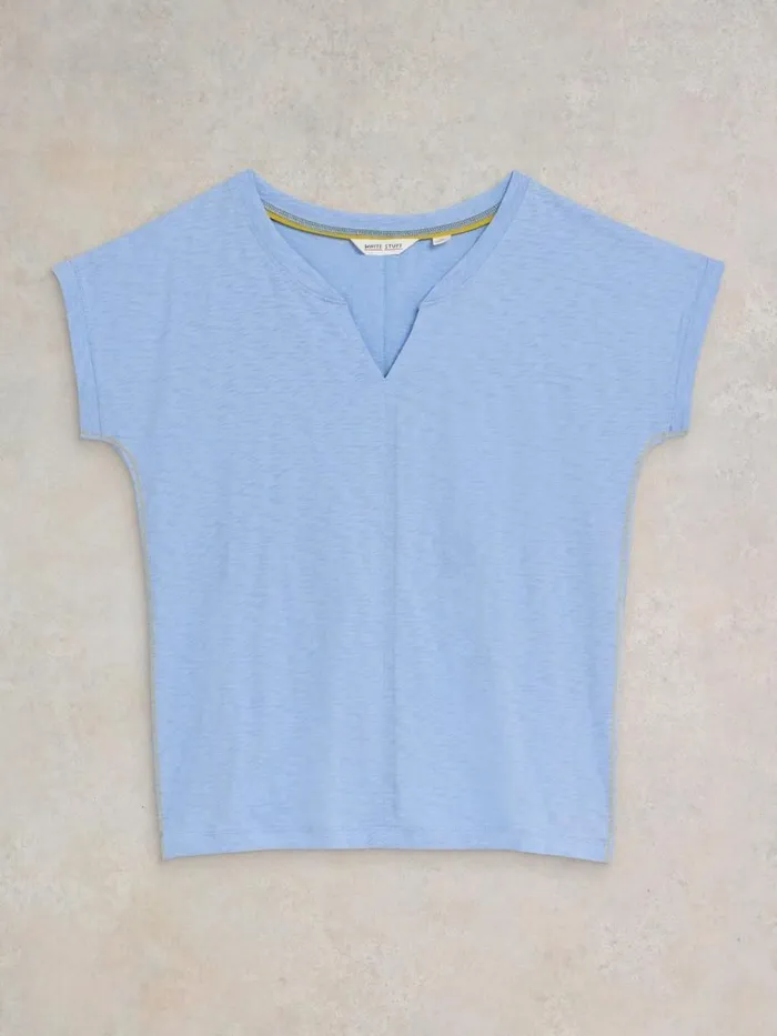 Women TOPS and TEES White Stuff NELLY NOTCH NECK COTTON TEE Light Blue Women TOPS and TEES White Stuff NELLY NOTCH NECK COTTON TEE Light Blue