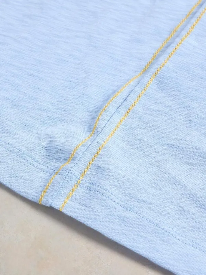 Women TOPS and TEES White Stuff NELLY NOTCH NECK COTTON TEE Light Blue Women TOPS and TEES White Stuff NELLY NOTCH NECK COTTON TEE Light Blue