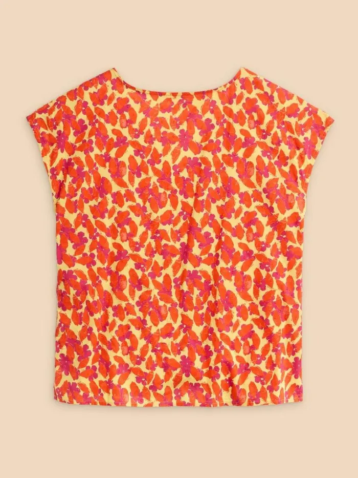 Women TOPS and TEES White Stuff Rae Organic Cotton Vest Orange Multi