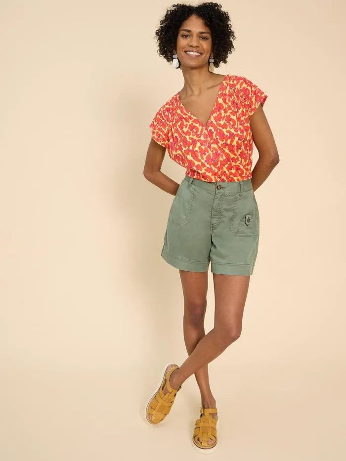 Women TOPS and TEES White Stuff Rae Organic Cotton Vest Orange Multi