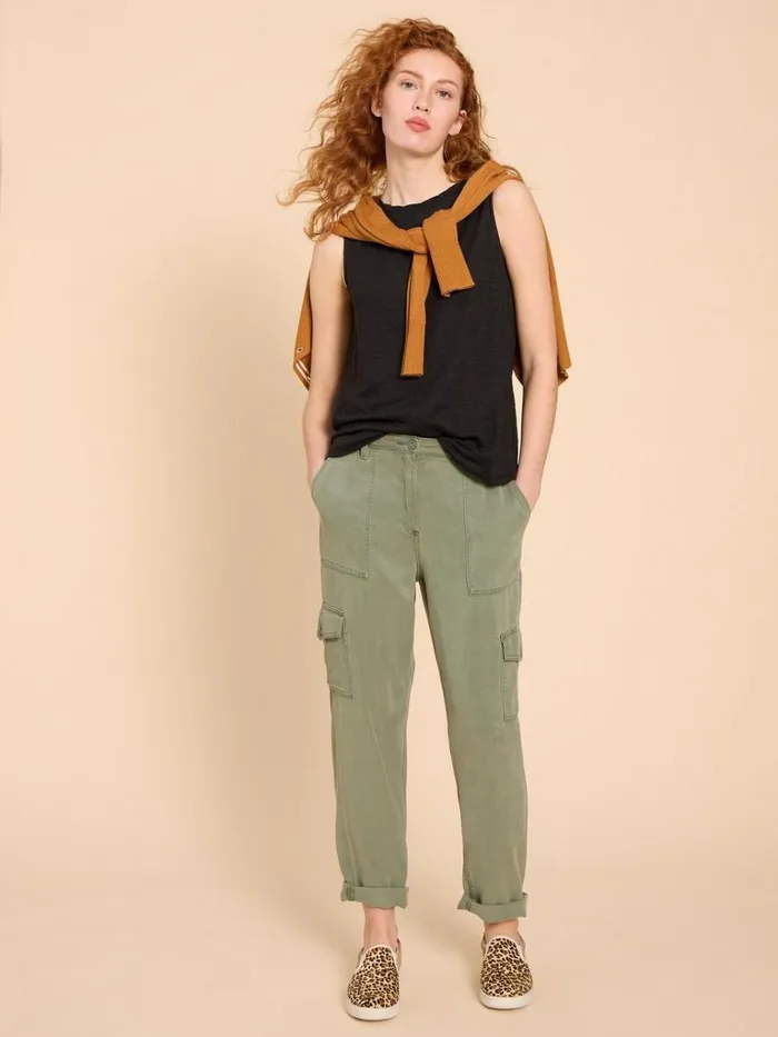 Women TOPS and TEES White Stuff RYLEE LINEN VEST Pure Black