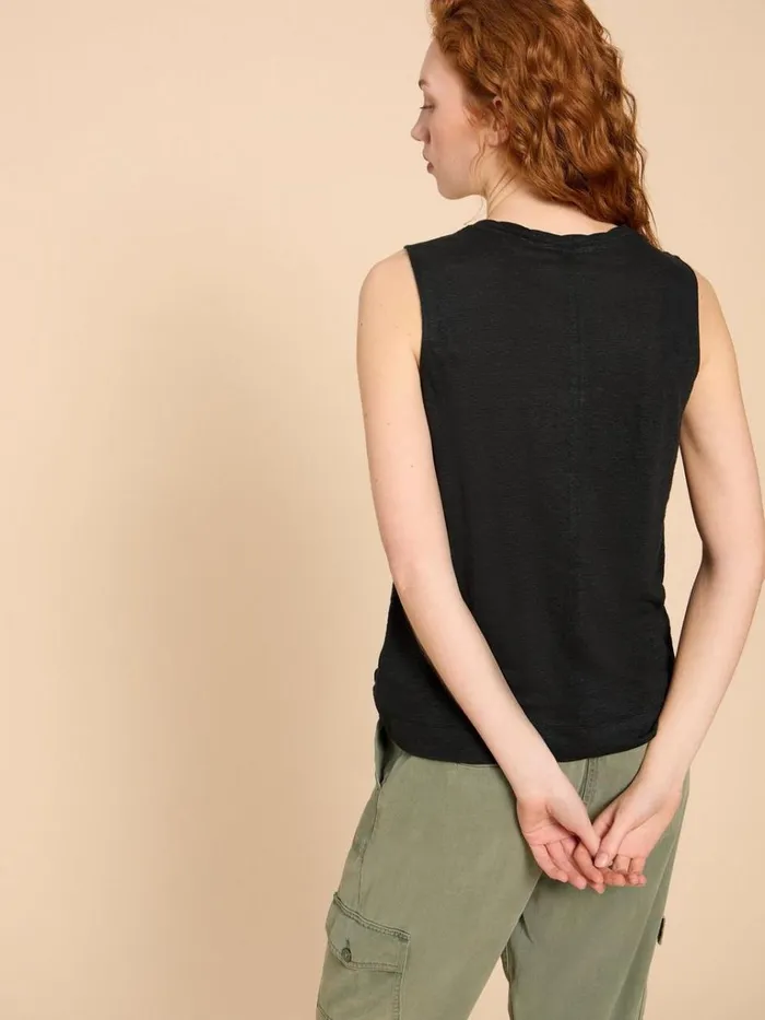 Women TOPS and TEES White Stuff RYLEE LINEN VEST Pure Black