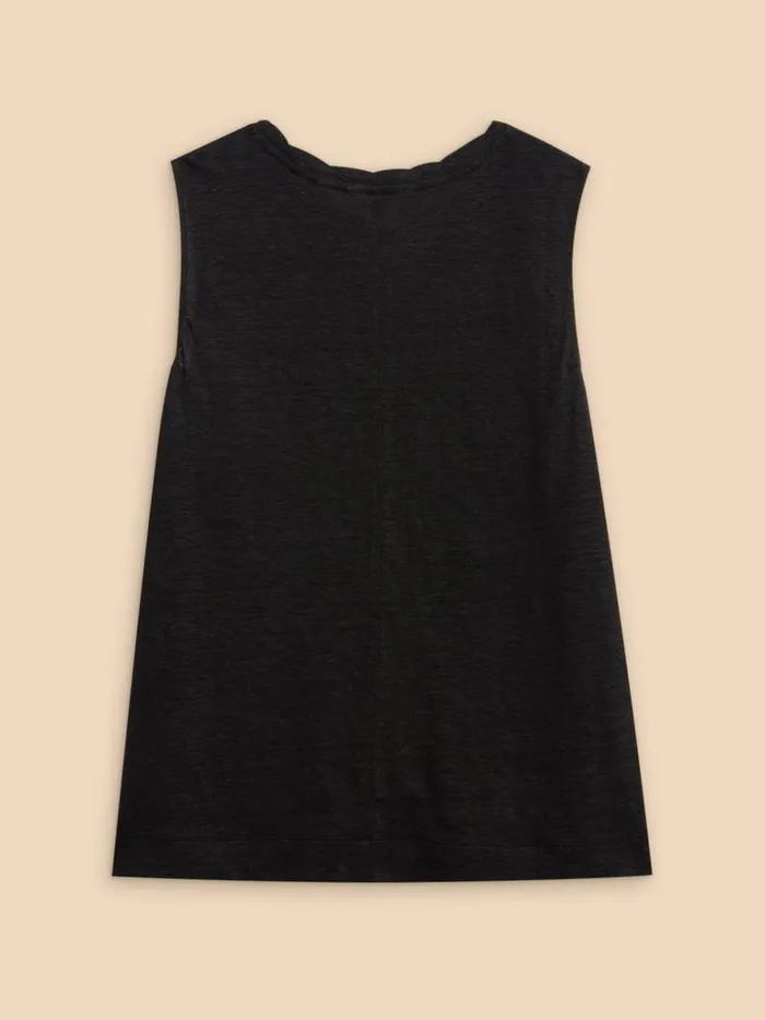 Women TOPS and TEES White Stuff RYLEE LINEN VEST Pure Black