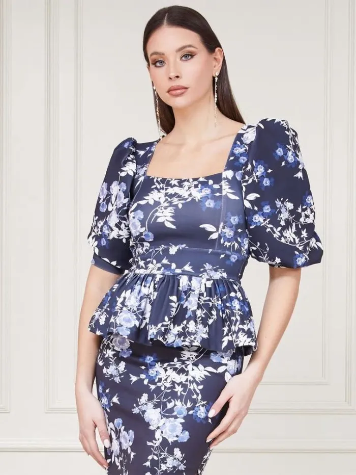 Women Tops And Sweaters Marciano Alexis Petal Pose Top Petal Pose Indigo