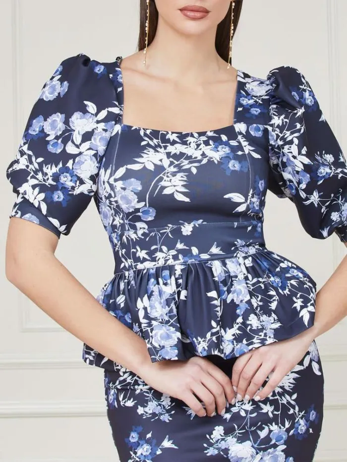 Women Tops And Sweaters Marciano Alexis Petal Pose Top Petal Pose Indigo Women Tops And Sweaters Marciano Alexis Petal Pose Top Petal Pose Indigo