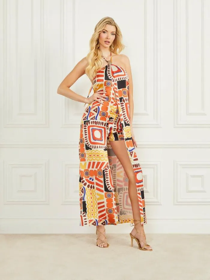 Women Tops And Sweaters Marciano Carnivale Tunic Dress Carnivale Print