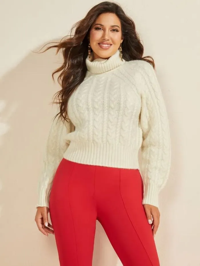 Women Tops And Sweaters Marciano Lala Comfort Cashmere Sweater Warm White