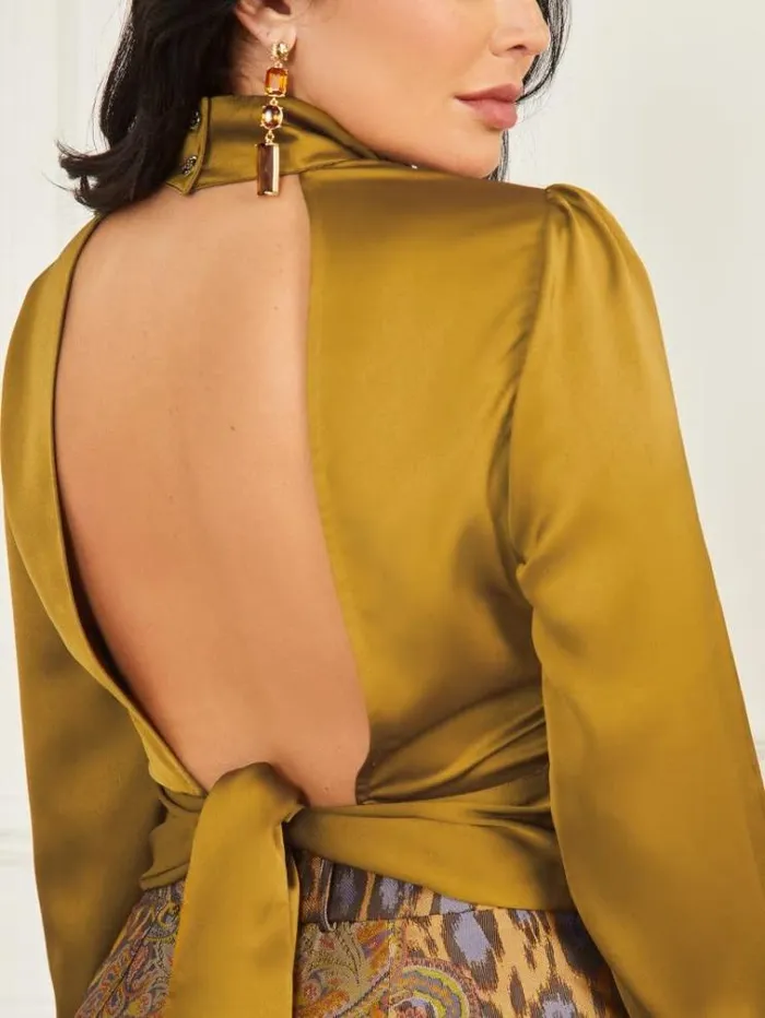 Women Tops And Sweaters Marciano Libertine Top Cider Gold A299 Women Tops And Sweaters Marciano Libertine Top Cider Gold A299