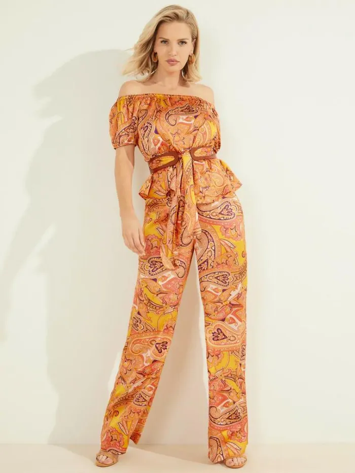 Women Tops And Sweaters Marciano Penny Printed OfftheShoulder Top Cabo Paisley Women Tops And Sweaters Marciano Penny Printed OfftheShoulder Top Cabo Paisley