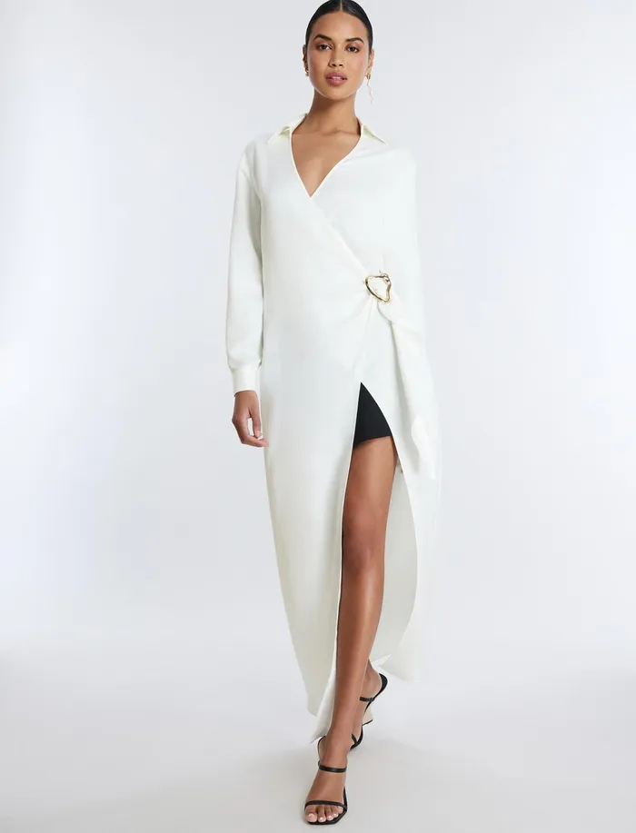 Women Tops BCBG Millie Wrap Tunic Top Gardenia