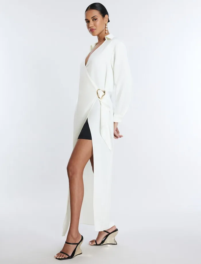 Women Tops BCBG Millie Wrap Tunic Top Gardenia