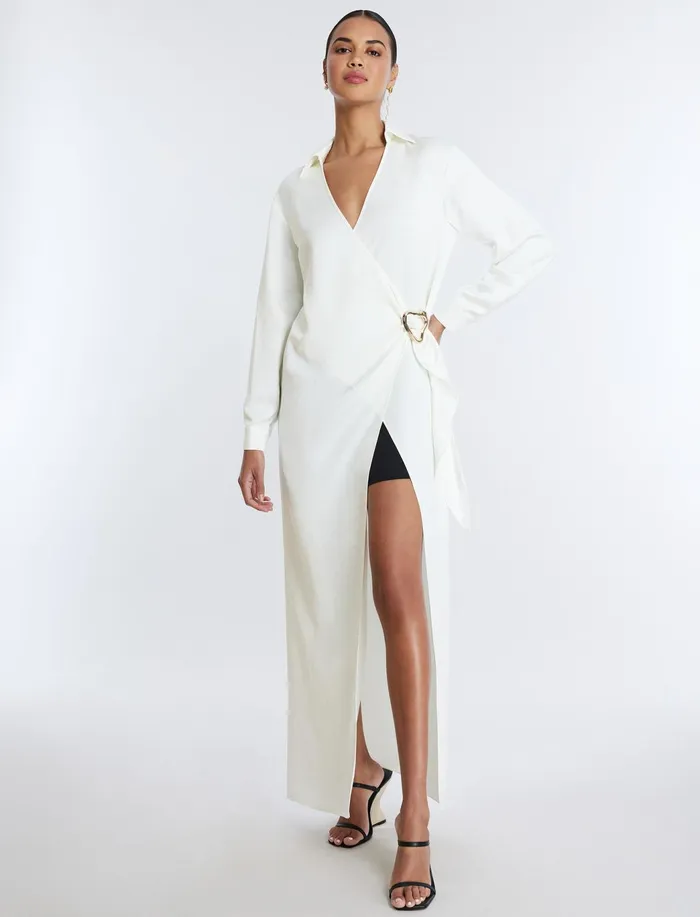 Women Tops BCBG Millie Wrap Tunic Top Gardenia