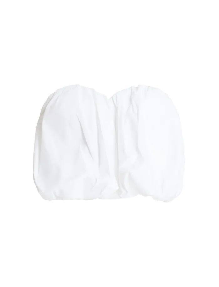 Women Tops BCBG Strapless Cotton Poplin Top White