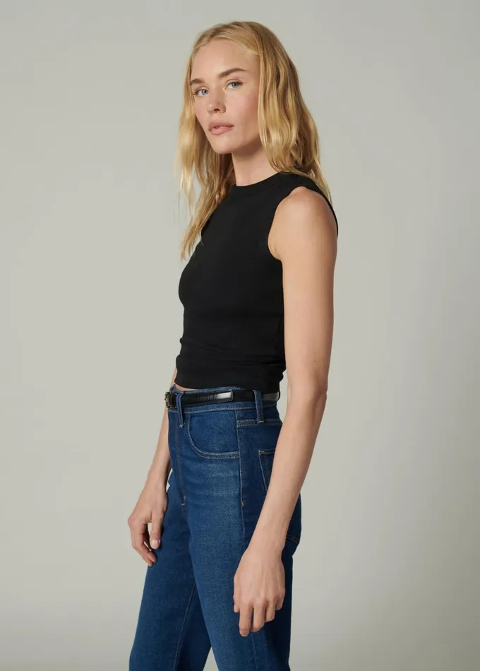 Women Tops Joe039s Jeans THE HIGH NECK TANK Black