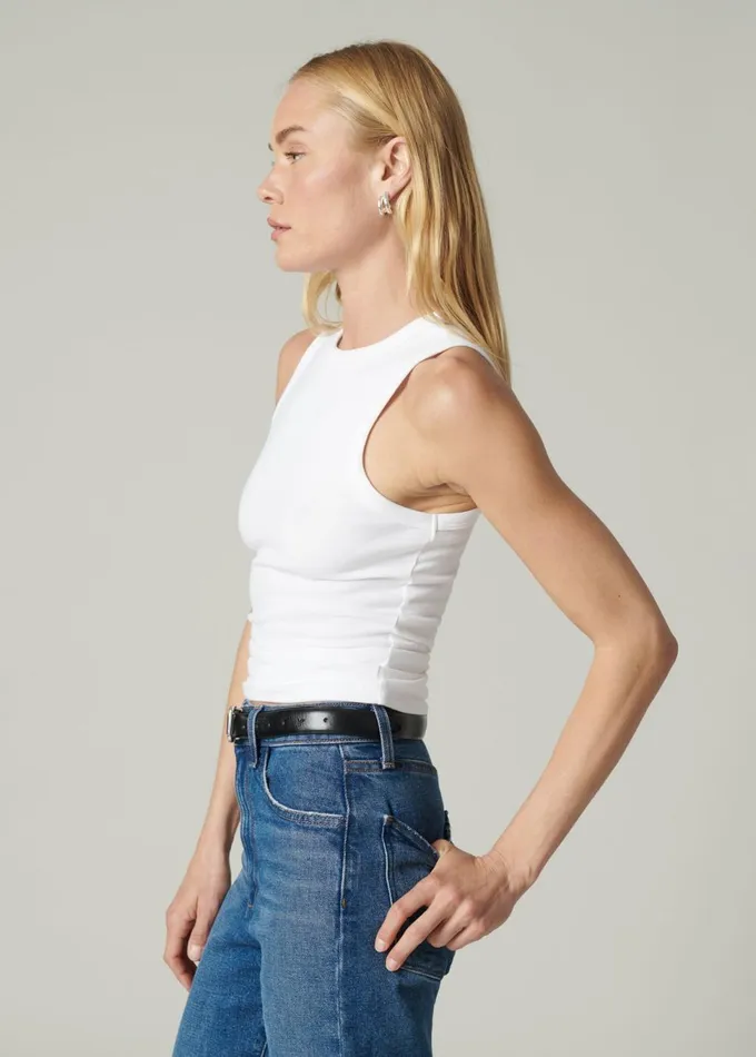 Women Tops Joe039s Jeans THE HIGH NECK TANK White