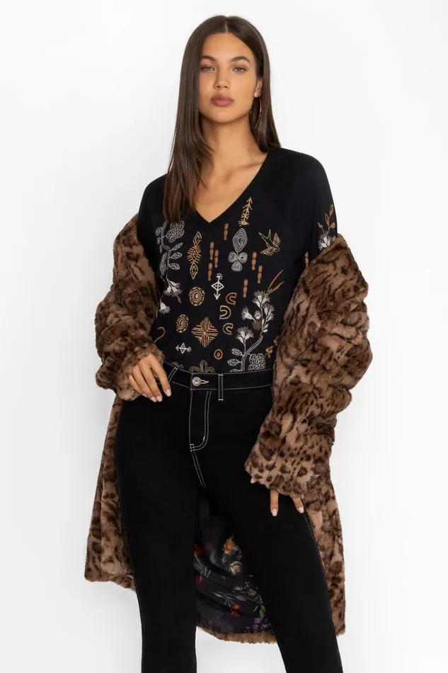 Women Tops Johnny Was RAGLAN BISHOP SLEEVE TEE Black Women Tops Johnny Was RAGLAN BISHOP SLEEVE TEE Black