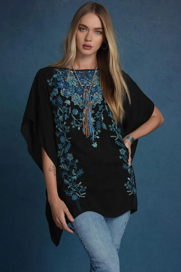 Women Tops Johnny Was REBECCA PONCHO Black Women Tops Johnny Was REBECCA PONCHO Black