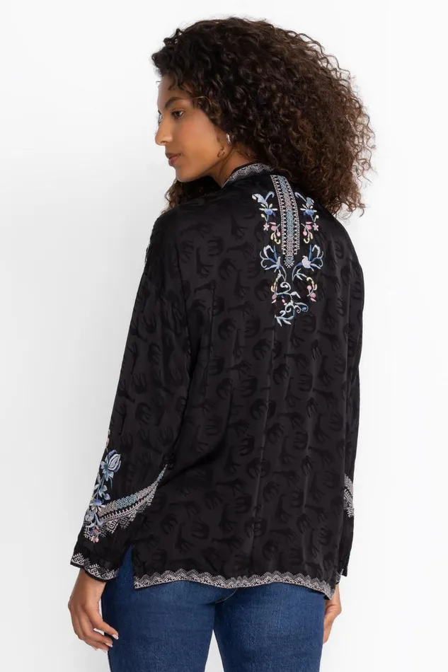 Women Tops Johnny Was SLIM AUDREY BUTTON DOWN Sanded Black Women Tops Johnny Was SLIM AUDREY BUTTON DOWN Sanded Black