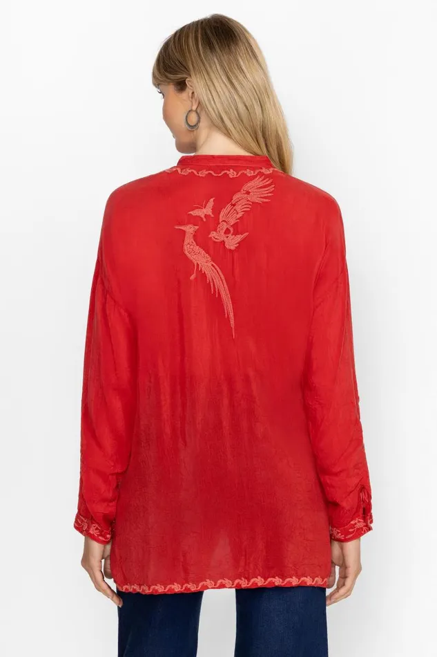 Women Tops Johnny Was SLIM AUDREY TUNIC Equestrian Red Women Tops Johnny Was SLIM AUDREY TUNIC Equestrian Red