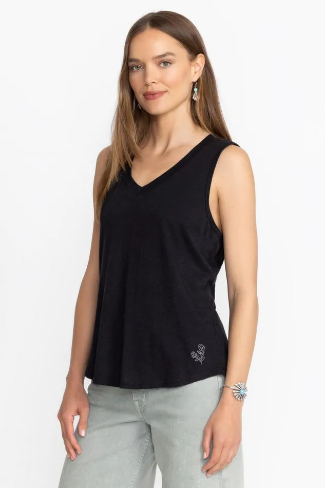 Women Tops Johnny Was SLUB JERSEY HI LOW TANK Black Beauty Women Tops Johnny Was SLUB JERSEY HI LOW TANK Black Beauty