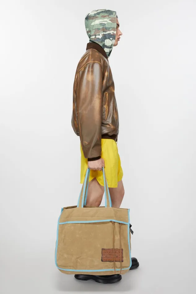 Women Tote Bag Beigeblue Acne Studios Bags