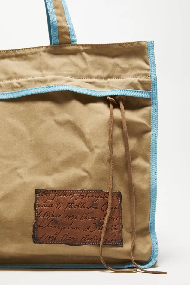Women Tote Bag Beigeblue Acne Studios Bags
