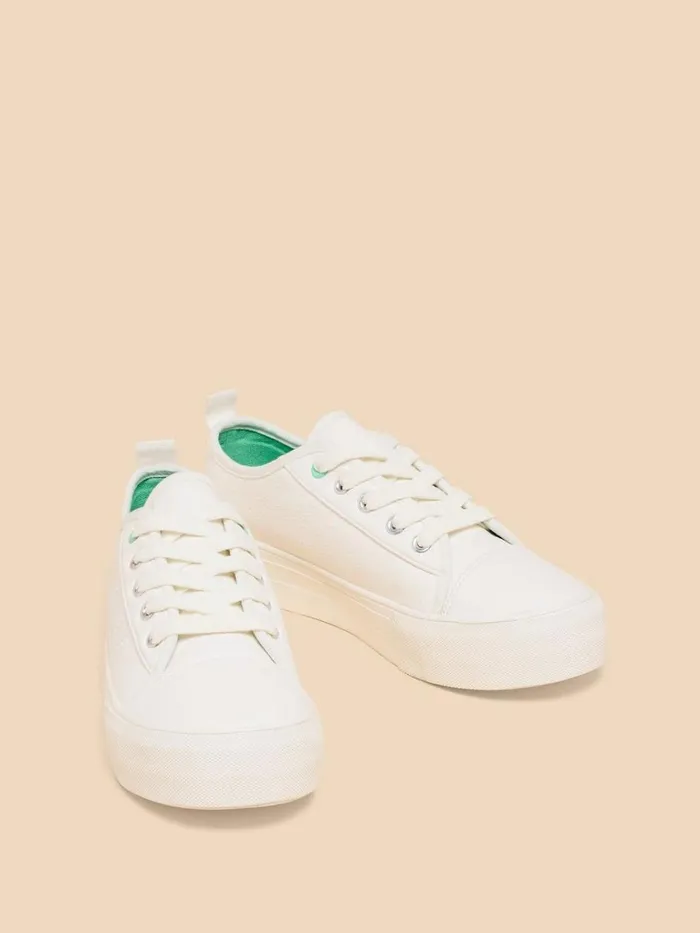 Women TRAINERS White Stuff Pippa Flatform Trainer Natural White