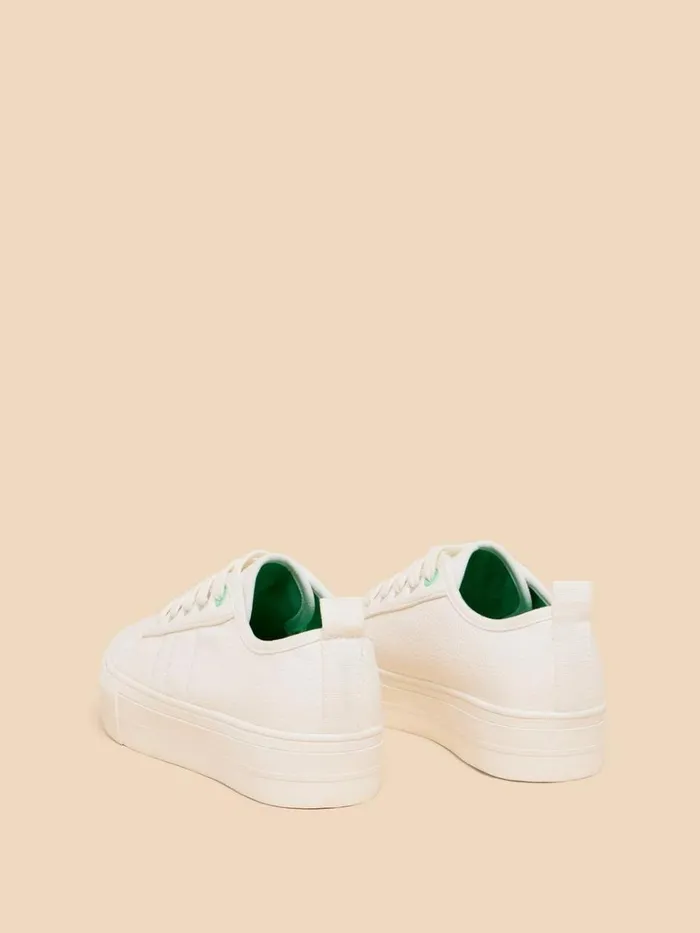Women TRAINERS White Stuff Pippa Flatform Trainer Natural White