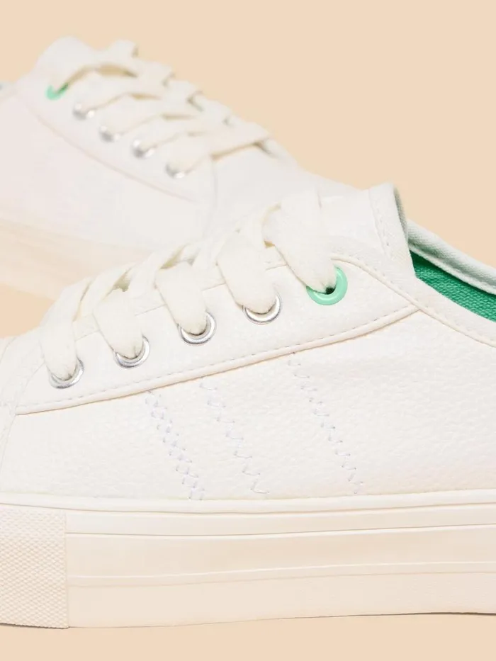 Women TRAINERS White Stuff Pippa Flatform Trainer Natural White