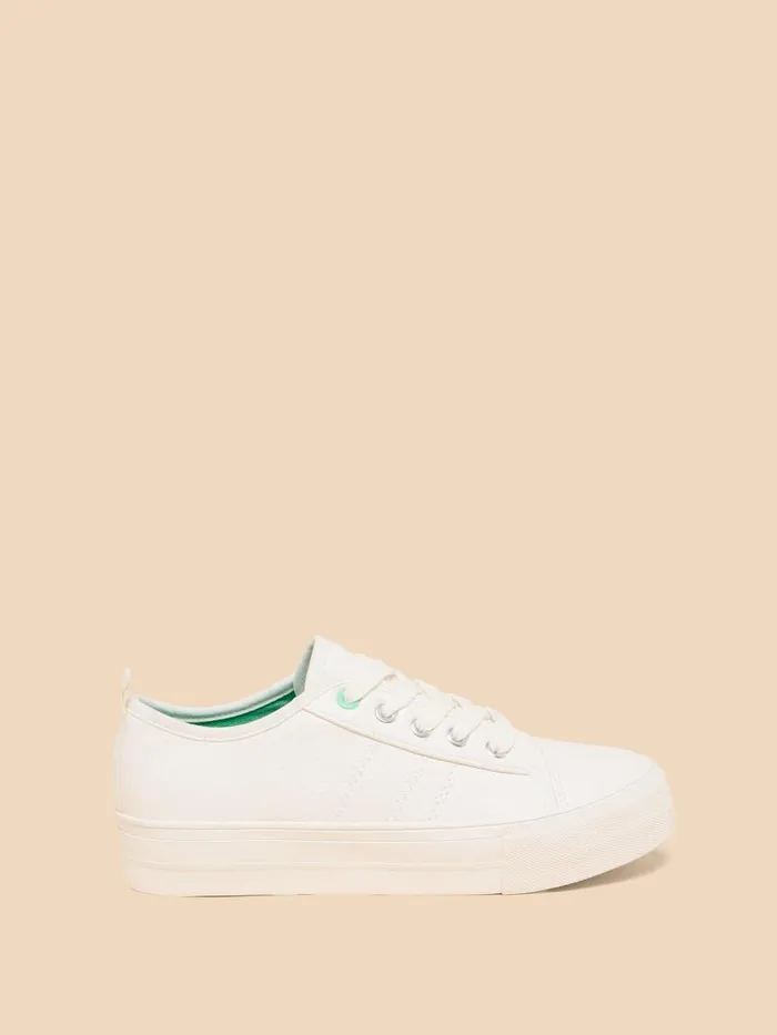 Women TRAINERS White Stuff Pippa Flatform Trainer Natural White