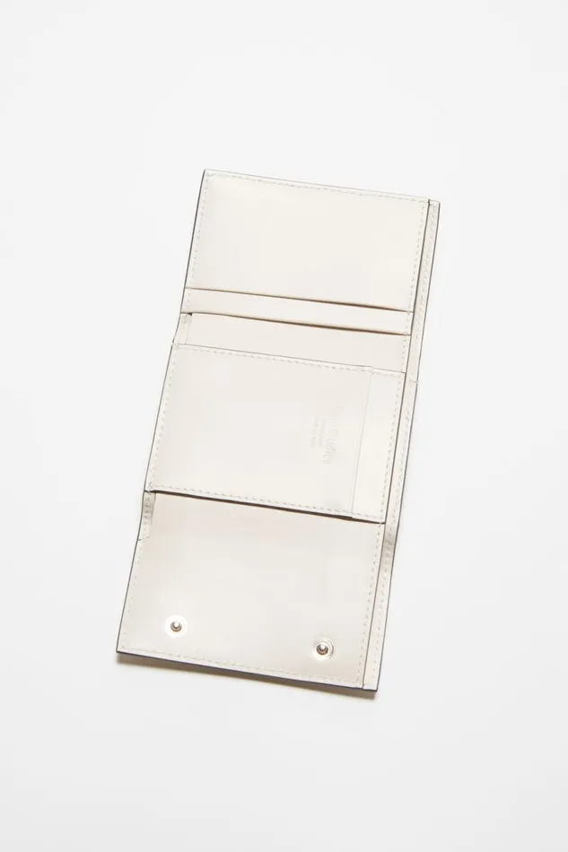 Women Trifold Leather Wallet Whiteblack Acne Studios Small Leather Goods