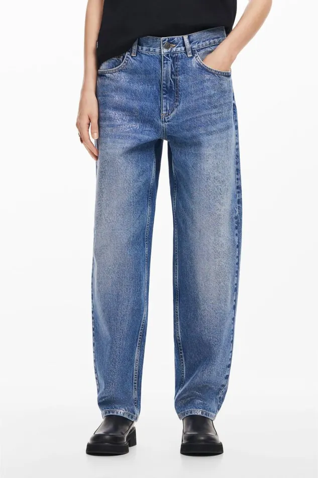 Women Trousers Desigual Balloon Denim Jeans