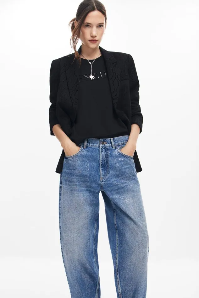 Women Trousers Desigual Balloon Denim Jeans