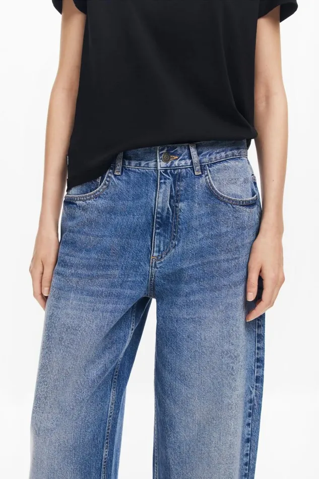 Women Trousers Desigual Balloon Denim Jeans
