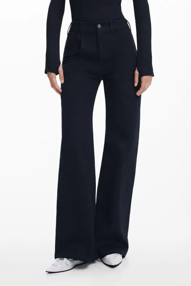 Women Trousers Desigual Maitrepierre Wide Leg Jeans
