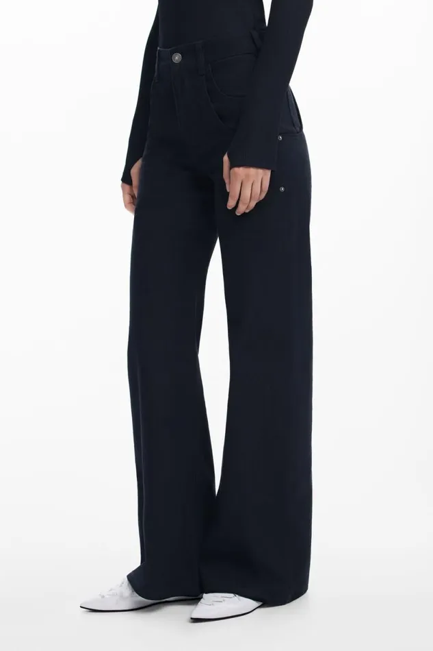 Women Trousers Desigual Maitrepierre Wide Leg Jeans